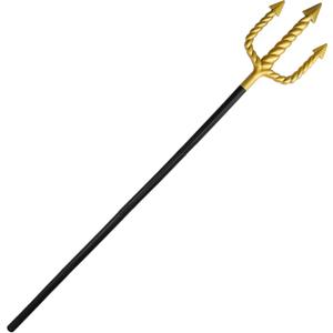 Skeleteen Gold Trident Costume Accessory - Golden Pitchfork Spear Toy Prop Weapon Staff Accessories for Adults and Kids Costumes