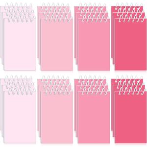 Epakh 24 Pcs Student Gift Bulk Pocket Spiral Notebook Memo Pads Mini Blank Pocket Notebooks 20 Sheets Per Notebook for School Classroom Home Office Nurses(Pink)