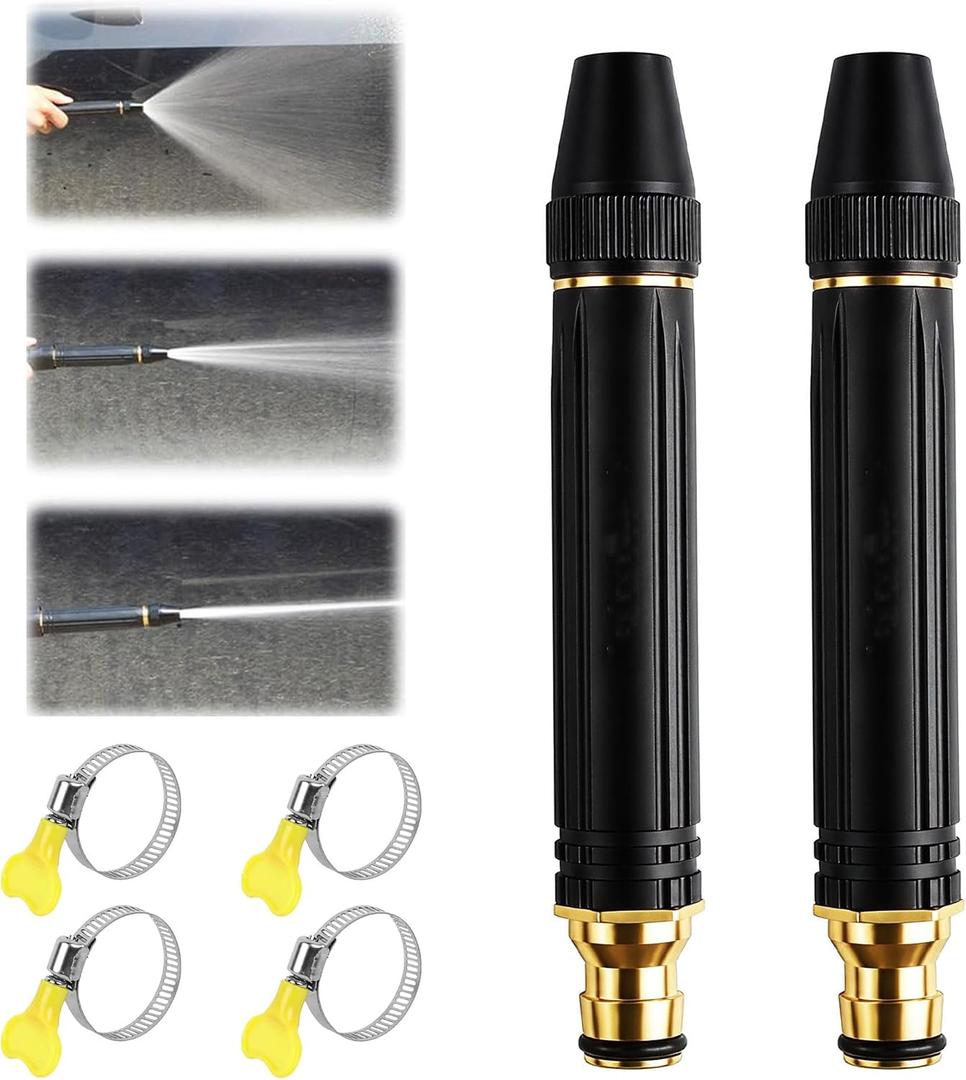 2026 New Jet Nozzle PowerWasher for Garden Hose, 2Pcs Garden Hose Nozzle High Pressure PowerfulCleaning Spray Evenly, High Pressure Hose Nozzle for Car Washing (Pacifier Interface)