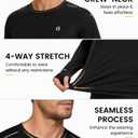 Clbort Men's Running Shirts Sun Protection UPF 50+ T-Shirts for Men Long Sleeve Reflective Workout Athletic Hiking Shirt (US, Alpha, 3X-Large, Regular, Regular, Black) (Black, XXXL)
