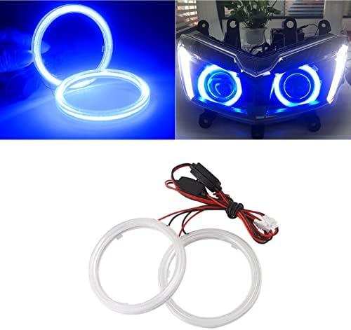 Qasim 1-Pair Blue 80MM 63SMD COB LED Halo Ring Angel Eyes with lampshade Cover Led DRL Fog Light Lamp 12V 24V Qasim 1-Pair Blue 80MM 63SMD COB LED Halo Ring Angel Eyes with lampshade Cover Led DRL Fog Light Lamp 12V 24V