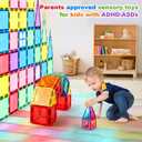 Magnetic Tiles 100PCS Kids Toys - Magnetic Building Blocks STEM Magnet Building Set Preschool Learning Magnet Toys for Kids Ages 3-5 4-8, Sensory Montessori Toy for Toddlers 3+ Year Old Boys Girls