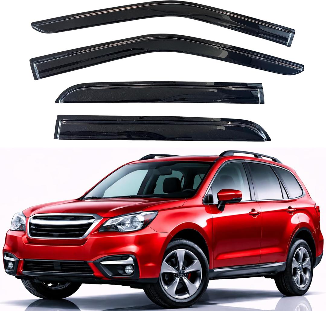 KPY Rain Guards Fit for 2014-2018 Subaru Forester, Out-Channel Window Visors Vent Wind Deflectors 4PC, Car Accessories for 14-18 Forester