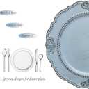 Spsyrine Antique Blue Charger Plates Set of 6, 13" Chargers for Dinner Plates, Wedding, Banquets, Party
