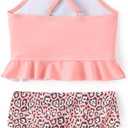 Disney Toddler Girls Two Piece Tankini Bow Tie Bikini Bottom Swimsuit Set (Pink)