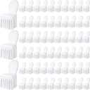 Oudain 60 Pcs White Spandex Chair Covers with Skirt for Dining Wedding