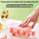 FLINBIUS 2-in-1 Ice Cube Tray, Touch-Free Press Ice Tray with Straw, Ice Cube Bottle, Leak-Proof Lid, for Freezer/Party/Home/Gym