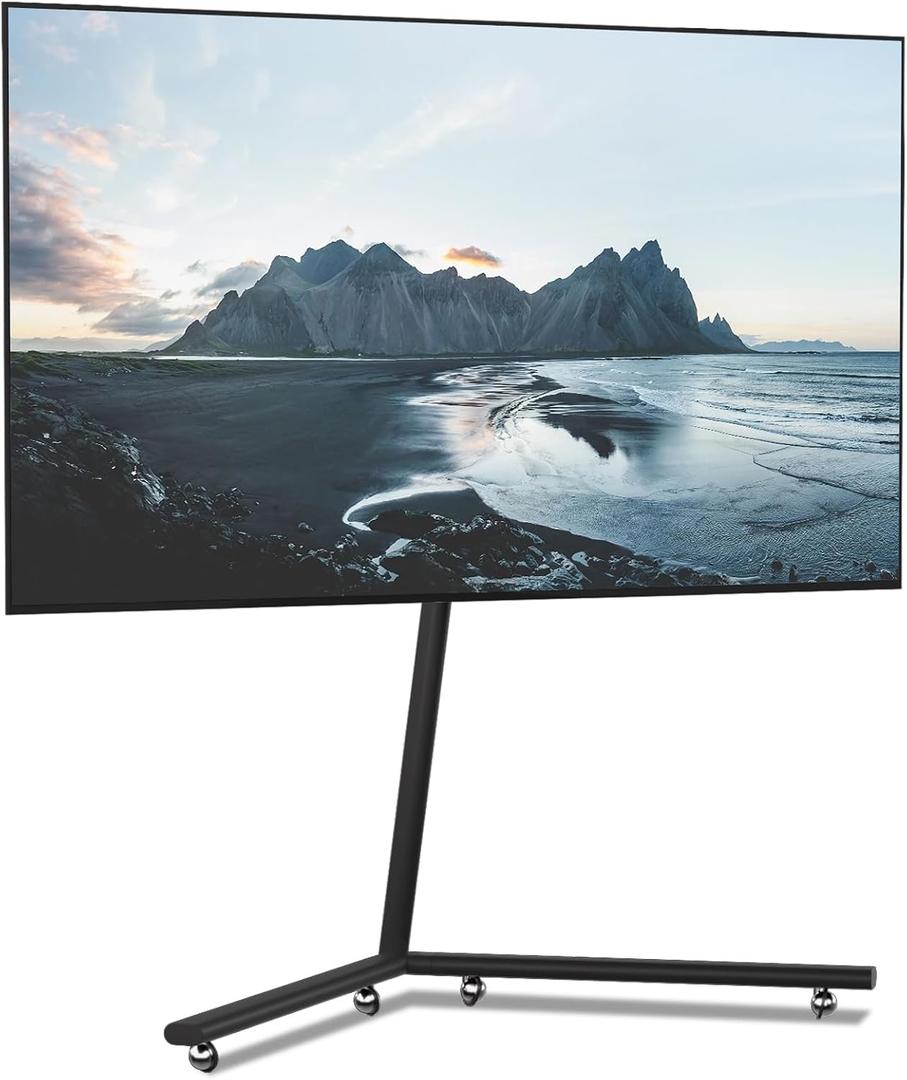 Rolling TV Stand Mount for 40” to 70” TVs up to 88 lbs, Height Adjustable TV Stand Mount Max VESA 600x400, Mobile TV Floor Stand on Wheels, TV Stands for Living Room, Bedroom, Office