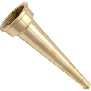 SAFBY Brass Fire Equipment, Plain Hose Nozzle, 1" NPSH (NPT), 8" Length, 3/8" Orifice 