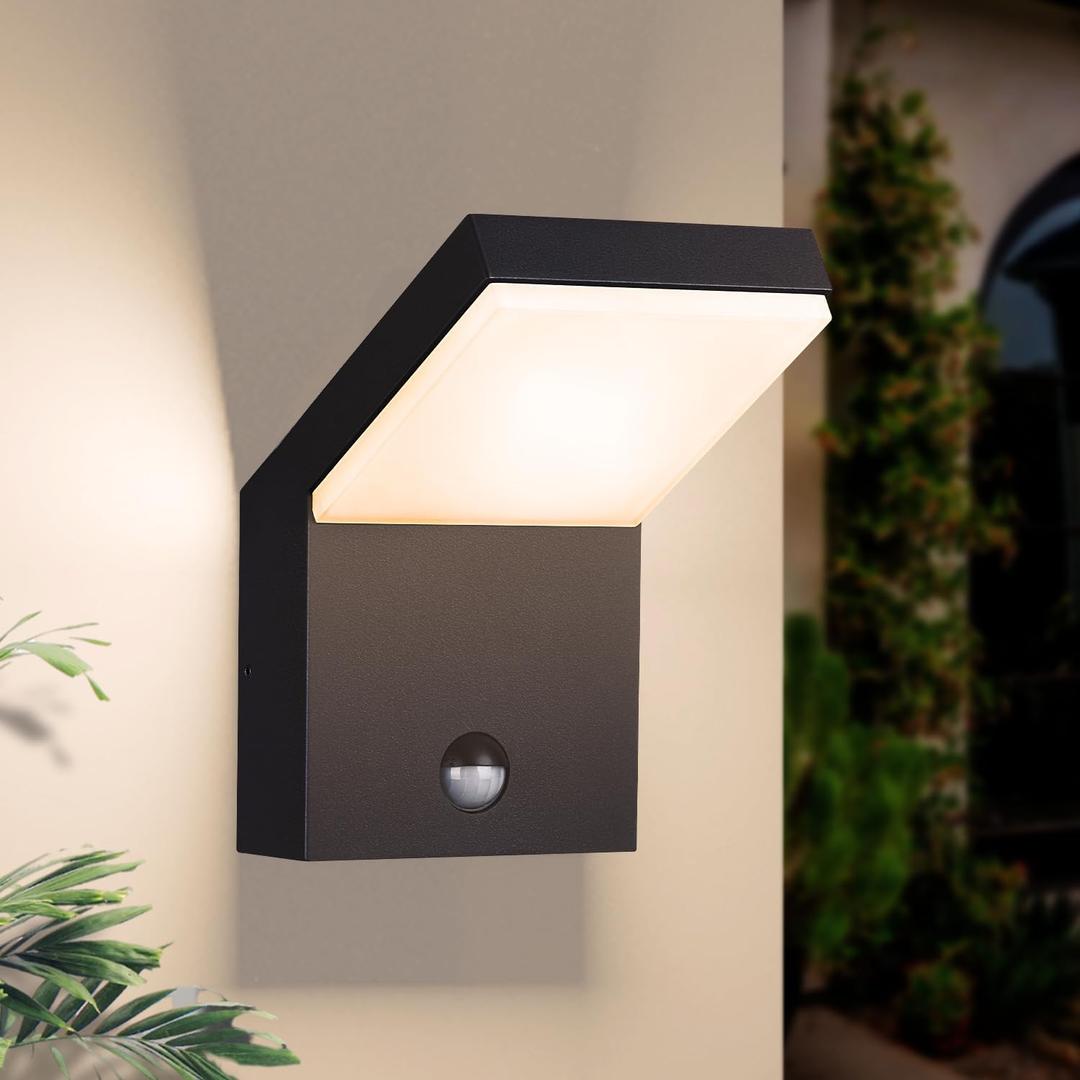 Lustrlach Motion Sensor Outdoor Light Fixtures Wall Mount,Exterior Wall Sconce, Porch Light, Garage Lights, Waterproof Motion Lights for Outside,Garden, Front Door, 1 Pack