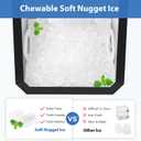Aeitto Nugget Ice Maker Countertop, 55lbs/24H Ice Machine with 3.6L Water Tank&3.2Lbs Ice Basket, Self-Cleaning Pebble Ice Maker with Stainless Steel Housing for Home Office and Party, Silver