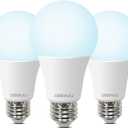 100W Equivalent A19 5000K Daylight LED Light Bulbs, 1500 Lumens, E26 Base, Non-Dimmable, 13W Bright White for Bedroom Home Office, 3 Pack