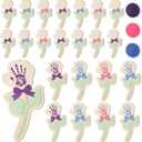 Yalikop 24 Pcs Mother Day Handprint Crafts Kit, Picture Frame Crafts DIY Handprint Flower Pot Hand Keepsake Picture Frame Gifts with Flower Stickers for Mother Day Classroom Party Activities