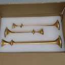 Gold Taper Candle Holders Set of 3 Heavy Cast Iron Antique Brass Candlestick Holder for Table Centerpiece Vintage Decorative Candelabra for Home Decor Fireplace Wedding Holiday Christmas Halloween