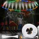 Trampoline Sprinkler for Kids with 39.4ft LED Trampoline Lights 39 ft Long Outdoor Trampoline Water Sprinkler with Remote Control Trampoline Rim LED Light for Outdoor Water Games Yard (Whirl)