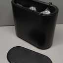 IEEK Plastic Trash Can with Press Top Lid,3.2 Gallon /12 Liter Garbage Can,Black Modern Waste Basket Thin Trash Cans for Bathroom,Kitchen,Living Room,Office and Narrow Spaces