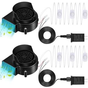 Hiboom 2 Pack Replacement Inflatable Fan Blower, 0.5A Output Air Blower for Inflatable with 3 LED, Air Blow Replacement for Halloween Christmas Yard Blow Up Decor