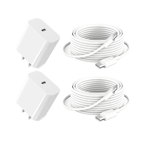 iPad Charger Fast Charging 10ft USB-C Cable & 20W USB-C Charger Block 2-Pack for Apple iPad A16/11th/10th/Pro 13/12.9/11/Air/Mini A17 Pro, iPhone 17/16/15 Series, White