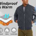 MAGNIVIT Men's Bomber Jacket Winter Fall Quilted Puffer Jacket Warm Padded Coats (XL)