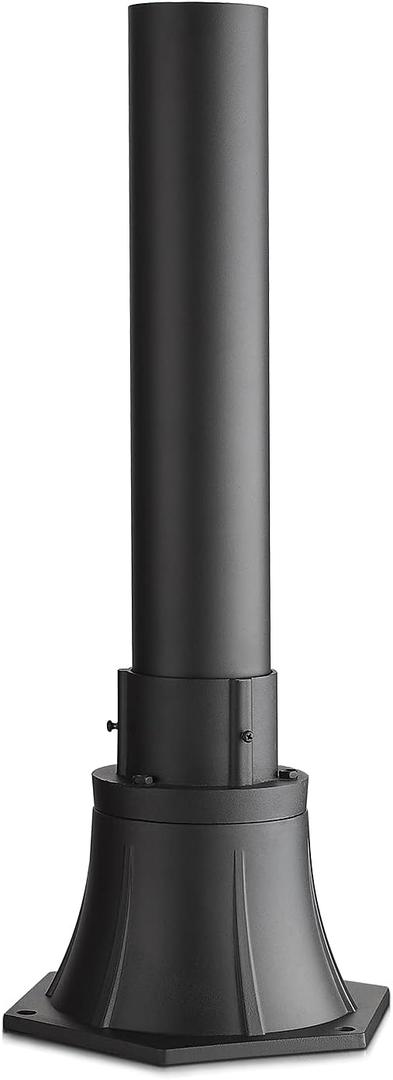 Outdoor Post Light Pole With Base, HWH Outside Lamp Post Accessories, Black Aluminum Mounting Pole and Base for Exterior Pathway Patio Garage Yard Garden, 5HW39PA BK