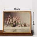 KISSFOX Vintage Floral Framed Wall Art Pink Flower Wall Art Paintings Pictures Wall Decor Modern Farmhouse Roses Canvas Art Prints Rustic Retro Still Life Artwork For Bedroom Kitchen Living Room