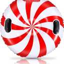 Vertintong Large 35" Inflatable Snow Tube for Adults, Christmas Snow Sled with Handles and Heavy Duty Bottom, Fun Winter Outdoor Gifts for Sledding Tubing Sports