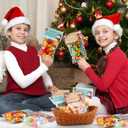 Funrous 100 Pcs Christmas Goodie Bags with Toppers Self-Adhesive Magical Christmas Reindeer Treat Bag Snowman Soup Food Candy Cellophane Bags Plastic Xmas Favor for Wrapping Baking Food Winter Gift