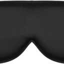 Alaska Bear Organic Silk Sleep Mask Cool Super Smooth Eye Cover Genuine Mulberry Silk Face Skin Care, Soft Filling, Lightweight for Home or Travel Use (Original Black, Flat)