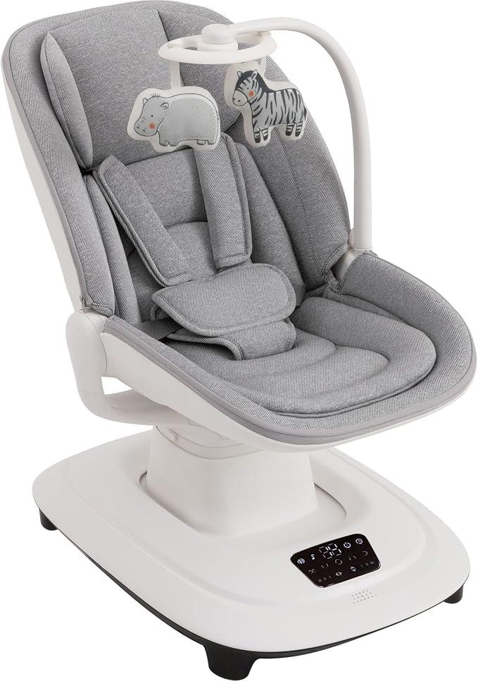Mastela Deluxe Multi-Motion Baby Cradle with Gentle Touch Control, 5 Swing Modes, 360° Rotation, App Control, 3 Recline Positions, 12 Melodies, Suitable for Baby Birth to 36 Months (Max Weight 15kg)