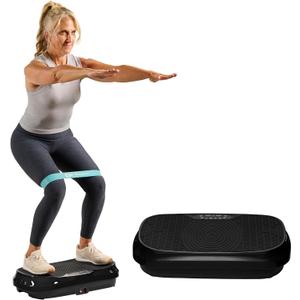 LifePro Waver Mini Vibration Plate Exercise Machine  Portable Full Body Vibration Platform for Home & Travel Workouts, Weight Loss, Toning & Wellness, with 2 Loop Bands & 4 Resistance Bands (Black)