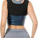 MOLLDAN Womens Polymer Sauna Vest Sweat Tank top Shirts with Zipper (Black, XL)