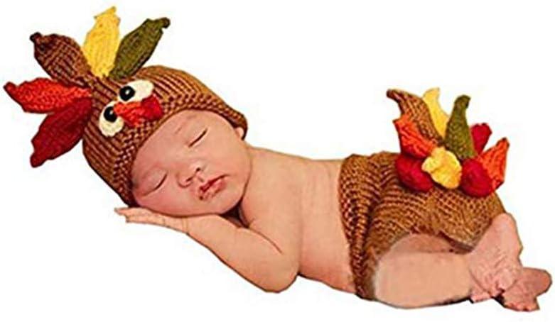 Photography Prop Baby Infant Costume Turkey Crochet Knitted Hat Diaper