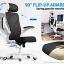 Ergalithic Ergonomic Office Chair - Computer Desk Chair with Adjustable Lumbar Support - 300lbs Executive Desk Chair High Back with Headrest Flip-Up Arms for Long Hours, Rolling Chair (White Black), Pack of 1