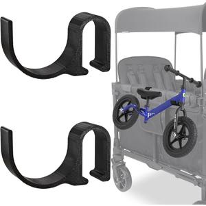 2-Pack Bike Hooks Compatible with Wonderfold W1 W2 W4 Wagon - Flexible Detachable Side Rack Hangers - 30 LBS Capacity Bike Accessories (Black)