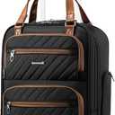 LUGGEX Underseat Carry On Luggage with Wheels, Stylish Lightweight Under Seat Luggage, Soft Sided Personal Item Suitcase for Short Trip (Chestnut Black, 16 Inch)