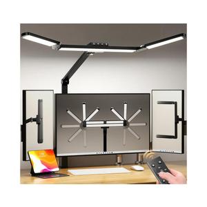 LED Desk Lamp with Clamp, Architect Desk Lamp for Home Office with Remote, 24W Ultra-Bright Desk Light with Stepless Dimming and Stepless Color Temp, Memory Function for Study and Workbench