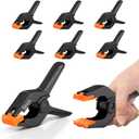 EMART 6 Pack Heavy Duty Muslin Spring Clamps, 6 inch Photo Booth Backdrop Clips for Photography Studio (Black and Orange)