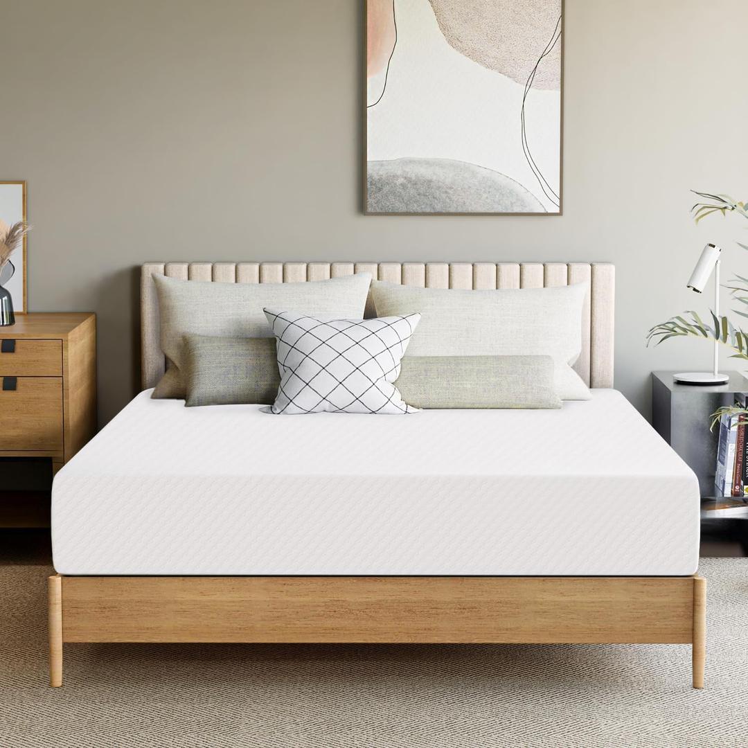 GAESTE 8 Inch Queen Cooling Gel Memory Foam Mattress for Cool Sleep Medium Feel CertiPUR-US Certified Foam, Mattress in a Box Pressure Relief Removable Cover No Fiberglass (Queen, 8 in)
