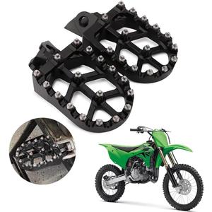 AnXin Dirt Bike Foot Pegs Wider Footpegs Foot Pedals Rests CNC for KX65 00-23 KX85 01-23 KLX 140 KLX140 08-23 KX100 98-21 KX112 22-23 KX80 Black