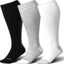LEVSOX Wide Calf Compression Socks for Women&Men Plus Size 15-20mmHg Knee High Large Support Stockings for Circulation, XXL