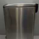 Home Zone Living 12 Gallon Slim Kitchen Trash Can with Soft Close Lid, Step Pedal, Bag Tuck Band, and Removable Liner, Stainless Steel, Silver
