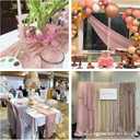 10 Pack Dusty Pink Cheesecloth Table Runner 6FT Boho Gauze Fabric Table Runner Vintage Rustic Sheer Runners for Wedding Party Bridal Baby Shower Long Table Decorations