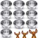10 Pcs 8 Cup Metal Dog Bowls Stainless Steel Thickened Food Bowls Travel Kennel Food and Water Dish for Medium Large Size Dogs Cats, 64 Oz, Dishwasher Safe