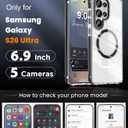 DEERLAMN Strong Magnetic Case for Samsung Galaxy S26 Ultra 6.9-Inch,[Compatible with Magsafe][Military Grade Drop Protection] Clear Slim Shockproof Protective Phone Cover, Transparent+Black