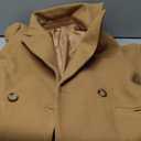 Yousify Women's Notched Lapel Collar Double Breasted Pea Coat Winter Wool Blend Over Coats Long Jackets (Small, 01 Camel)