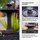 XBrand 28" Solar Powered 1-Tier Outdoor Bird Bath Water Fountain, Resin Fountain with Solar Panel Pump, Brown