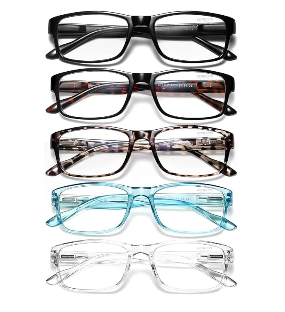 Gaoye Professional Reading Glasses for All Day - Computer Readers with Blue Light Protection - Value Pack, +2.0