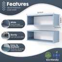 Kaboon 24in Floating Cube Shelves Set of 2, Display Shelves Wall Mount, Decorative Hanging Shelves for Kitchen Living Room Office,(Grayish Blue, Rectangle 2 Cubes)