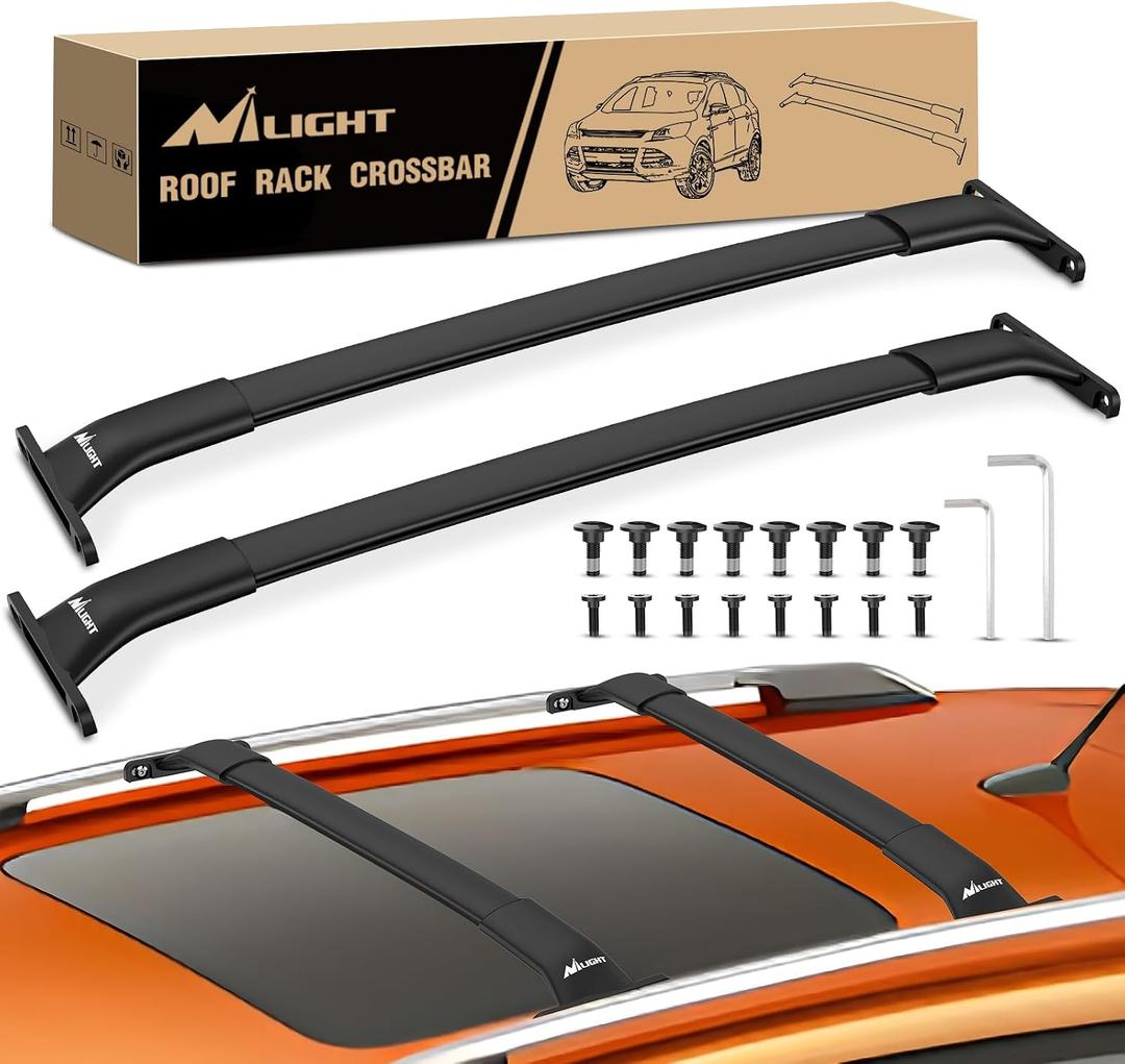 Nilight Roof Rack Cross Bars Fit for Ford Escape KUGA 2013 2014 2015 2016 2017 2018 2019 with Side Rails, Adjustable Aluminum Car Crossbars for Cargo Carrier Luggage Bike Kayak Rooftop Tent Snowboard