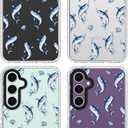 ChiCsFleur for Samsung Galaxy S23 FE Case, TPU Phone case with Camera Protection for Women Girls Teens - Blue Whale Shark Artsy Cartoon Pattern Shell Bubble Ocean Gift Kawaii Aesthetic Unique